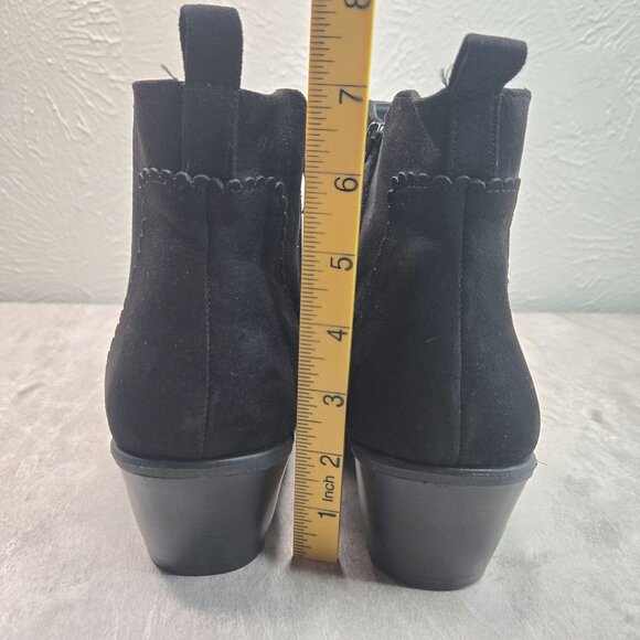 Torrid Western Ankle Booties Size 7.5 Wide Fit Black Block Heel Dressy Boots - Picture 4 of 10